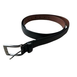 Penguin Munsingwear Men's Belt 50 Black Leather Adjustable Belt Buckle